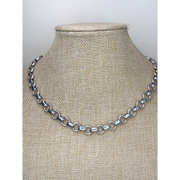 Madewell Silver-Tone Chain Link Necklace With Adjustable Lobster Clasp - Picture 5 of 8